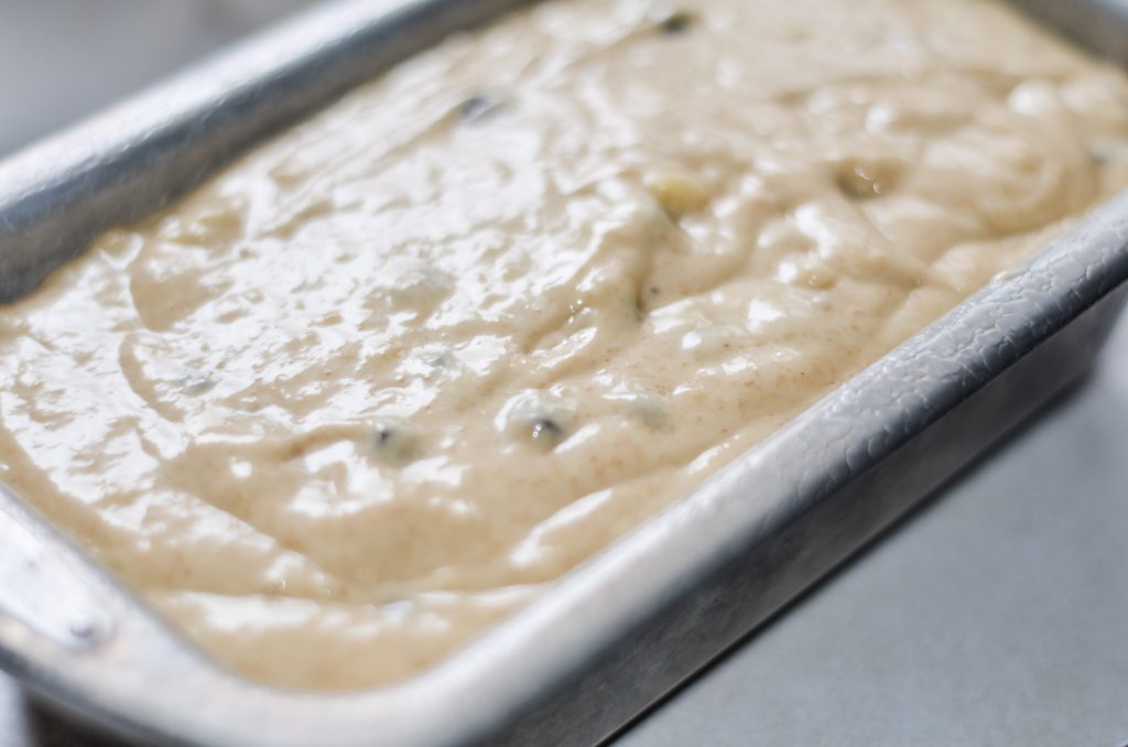 uncooked sourdough banana bread batter